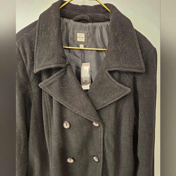 NWT - Old Navy Wool Blend Black Peacoat - Size XXL - Picture 6 of 10
